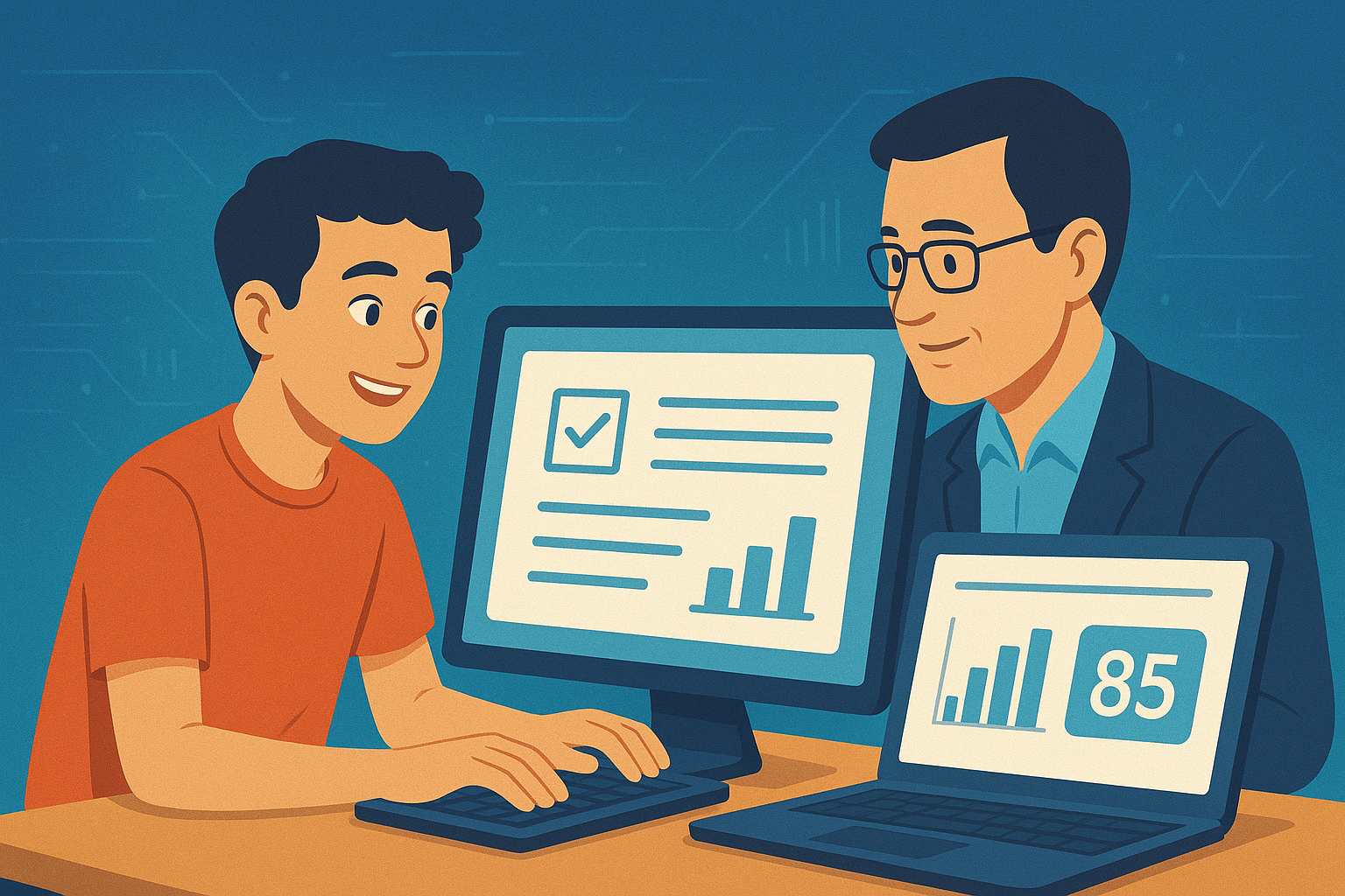 Pessoa fazendo uma prova em um tablet